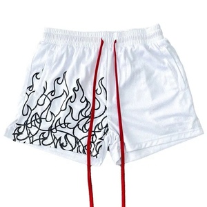 2023 été hommes sport bouffée impression Shorts conception personnalisée coupe ample respirant 100% coton solide motif tenue décontracté en gros - Product Image 6