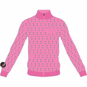 Chaqueta de chándal minimalista Kapa bordado personalizado parche de chenilla estampado tonal cremallera completa hermandad prendas de vestir exteriores rosa y verde - Product Image 4