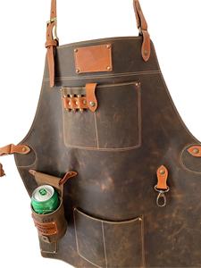 High Quality <b>Waterproof</b> Leather <b>Apron</b> for Men & Women Personalized Customizable BBQ Woodworking Chefs Model LPN-0083B - Product Image 6