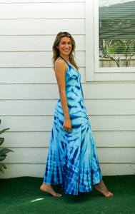 Elegante caftán de salón bohemio para mujer, estilo deportivo informal con decoración de encaje, cintura alta, tinte de corbata, traje de relajación de playa - Product Image 4