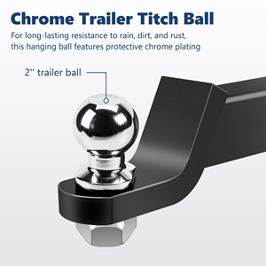Soporte de enganche para remolque de alta resistencia de 7500 lb y 2 pulgadas con bola cromada, soportes de enganche premium - Product Image 2