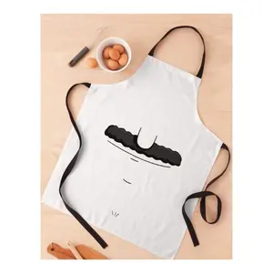 Bigode Impresso Avental Branco Simples Cozinha Aventais Para Homens Mulheres Algodão Linho Bib Limpeza Doméstica Home Cooking Pinafore