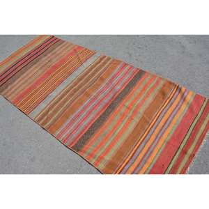 พรมขนแกะสีน้ำตาลส้มแบบดั้งเดิมขนาด3.8x8.6ฟุตสไตล์วินเทจแบบตุรกีสี่เหลี่ยมผืนใหญ่ดีไซน์แบบเย็บปะต่อกันเป็นช่องขนาด9x12 - Product Image 4