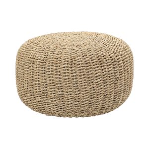 Pouf ottoman en tissu de coton moderne pour une utilisation décorative en extérieur - Product Image 1