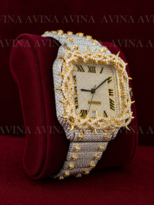 Reloj de Lujo con Diamantes Moissanite para Hombre, Estilo Hip Hop, Totalmente Cubierto de Diamantes, Automático, Cuadrado, con Brazalete de Acero Inoxidable en Oro y Plata - Product Image 5