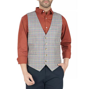 Chaleco de tartán escocés para hombre de calidad superior OEM al por mayor Chaleco de tartán de secado rápido escocés elegante para hombre - Product Image 3