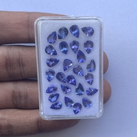 6mm 8mm natürlicher blau violetter Tansanit facettierter Birnen schliff loser Edelsteins chmuck Herstellung von Halbe del steinen in AAA-Qualität AAA