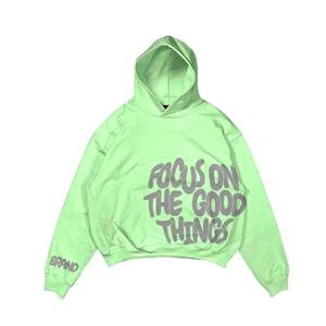 Jersey cómodo para hombre, Sudadera con capucha de lana, bordado personalizado, estilo Hip Hop, chándal de entrenamiento, patrón a cuadros, invierno, teñido liso - Product Image 2