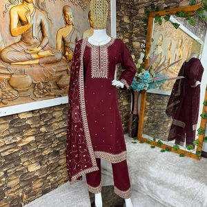 ชุดปาลาซโซผ้าไหมหนักผ้าทอสำหรับผู้ใหญ่ชุดแต่งงานสำหรับสาวๆสไตล์ salwar lehenga choli - Product Image 1