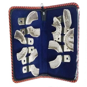 Plateaux d'empreinte dentaire manuels semi-perforés en acier inoxydable, instruments orthodontiques et prothodontiques - Product Image 5