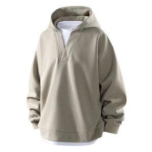 2026 New Arrival <b>Men's</b> Hooded 100% Cotton Breathable Wholesale Price Pullover Fashion V Neck <b>Men</b> <b>Hoodie</b> For Sale - Product Image 1