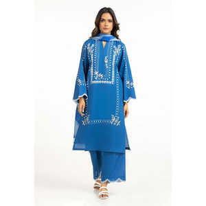 Conjunto de Camisa y Pantalón Casual de Verano con Bordado Cambric IPST-44597 - Product Image 1