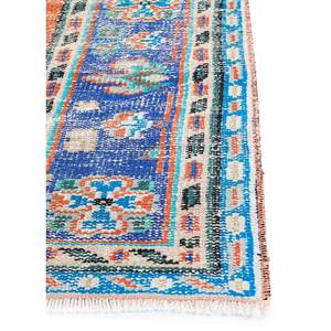 Tapis en laine vintage 9x12 rouge-orange noué à la main, motifs abstraits rectangulaires en médaillon pour entrée et couloir - Pae-2874 - Product Image 4