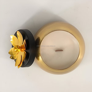 <b>Decorative</b> Hammered Wax Filled Candle <b>Jar</b> with Lid - Product Image 5