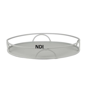 Venta caliente Cocina Catering Usado Servidor Bandeja Pastel Pasta Pizza Servir Bandeja de metal decorativa Acabado gris Bandeja de metal de lujo - Product Image 1