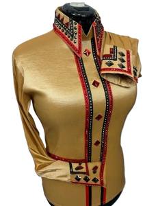 Rétro personnalisé Western Pleasure Show Shirt Rodeo Queen Rail vêtements d'équitation pour les femmes - Product Image 4