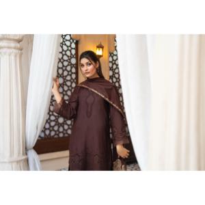Mirakhi เสื้อสนามหญ้าผ้าชีฟองปักลายแจ็คการ์ด, Dupatta-BIC-5500 3ชิ้นสำหรับฤดูใบไม้ผลิ/ฤดูร้อน - Product Image 6