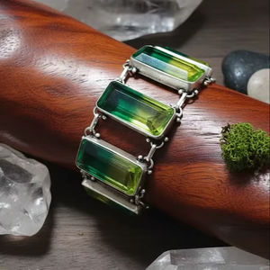 High Quality Colorful Square Natural <b>Stone</b> Beaded <b>Bracelet</b> Brass Jewelry with Decorative Charms for Partys - Product Image 4