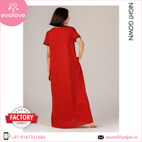 Desain Lembut Nyaman Elegan 100% Katun Mercerized Anti-Pilling Kancing Depan Baju Tidur Gaun Malam Pakaian Musim Panas Panjang Wanita