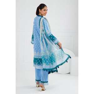 Traje de 3 Piezas sin Coser, Estilo Casual de Verano, Bordado e Impreso, con Dupatta de Algodón de Papel SP-52015 - Product Image 6