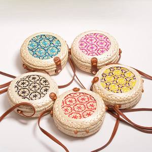 Sac de rangement en bambou écologique, nouvelle tendance, organisateur de plage ronde, sacs d'été à la mode pour femmes - Product Image 5