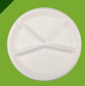 Meilleures ventes d'assiettes rondes jetables à 4 compartiments de 11 pouces assiettes pour aliments chauds pour mariage et fête d'anniversaire - Product Image 2