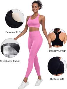 2025 verano Etiqueta Privada logotipo personalizado impresión conjuntos de Yoga sin costuras Fitness mujer ropa gimnasio conjunto de Yoga producto al por mayor - Product Image 5