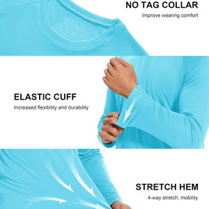 180 Gsm mixte Materia 100% Polyester T-Shirt athlétique entraînement pêche Tee sonnerie séchage rapide UPF 50 + Protection solaire léger - Product Image 5