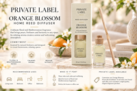 Diffuseur de parfum à la fleur d'oranger en marque privée 45ml OEM |   Parfum d'ambiance méditerranéen floral |   Fabriqué en Espagne UE