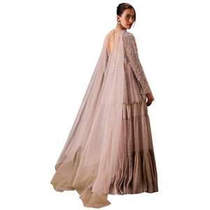 <b>Lilac</b> Banarasi Silk Kurta Sharara Set with Zari Embroidery and Dupatta <b>for</b> Festive Party Bridal Reception Ethnic Wear - Product Image 5