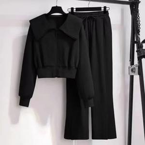 ชุดเสื้อโค้ทผ้าฝ้าย100% สำหรับผู้หญิง, เสื้อสเวตเตอร์มีซิประบายอากาศเป็นมิตรกับสิ่งแวดล้อมผ้าคอตตอน - Product Image 2