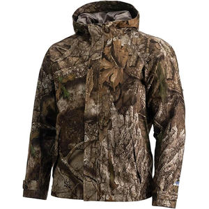 Veste de chasse d'hiver pour homme de haute qualité, capuche, coque en toile, respirante, imperméable, coupe-vent, fermeture éclair, poches avant, laine, polyester - Product Image 3