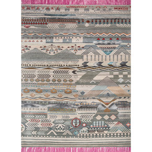 Tapis Manchaha Lev-786 bleu, noué à la main, en laine et soie de bambou, épaisseur 10 mm, motif géométrique abstrait, pour la maison, le couloir, rectangulaire, pour le sol - Product Image 1