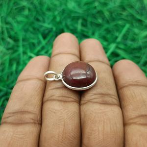 Colgante de piedras preciosas de Plata de Ley 925 de Hessonite, cabujón redondo, joyería de piedra Natural, diseño elegante hecho a mano, joyería para niños - Product Image 2