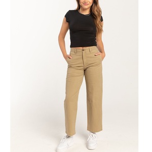 Precio de fábrica Hecho Servicio OEM Pantalones chinos y Pantalones de mujer de color sólido Pantalones chinos de calidad superior de talla grande para mujeres de BD - Product Image 6