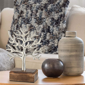 Árbol DE LA VIDA Mini Escultura Hecha A Mano de Plata Aluminio Galería Base Sostenible - Product Image 2