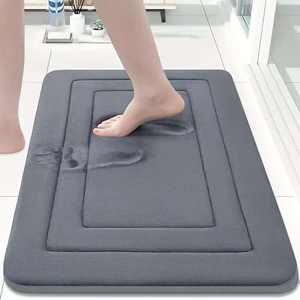 Tapis de bain antidérapant en pierre de haute qualité, en mousse à mémoire de forme douce, en microfibre gaufrée, séchage rapide, super absorbant l'eau - Product Image 1