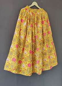 Falda de mujer de algodón indio orgánico con estampado Floral verano playa cubrir tamaño libre cintura Natural transpirable regalo - Product Image 3