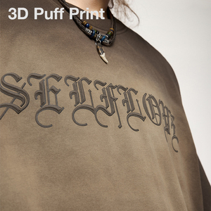 Streetlab Puff Print Long Sleeve T-Shirt 250 Gsm Oversized Men Street Style <b>Back</b> Logo Custom Design - Product Image 2