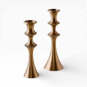 Modern <b>Rose</b> <b>Gold</b> Finish Metal Candle Holders Pair With Smooth Curved Body For Luxury Styling - Product Image 4