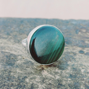 925 argent Sterling naturel Malachite pierre précieuse forme ronde à la main Designer bijoux fabricant en vrac - Product Image 4