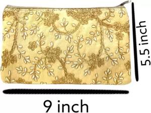 Pochettes brodées en gros femmes pochettes en vrac faveurs de mariage indien soie brute femmes sac à main Mehendi Dholki cérémonie faveur - Product Image 6