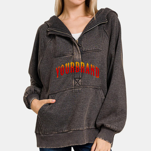 Sweat à capuche oversize pour femmes 2025 coton personnalisé sérigraphié logo sweat à capuche pour femmes 100% nouveau arrivé - Product Image 4