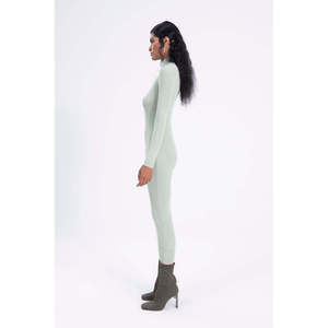 เดรสทรงดินสอถักไหมพรมคอสูง - สีเดียว - Product Image 4