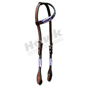 Hot Sale Premium Quality Horse <b>Leather</b> Western Equestrian Tack Set <b>Tooled</b> Rawhide Naughting Best Price Headstall Included - Product Image 1