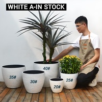 Pot bunga plastik resin putih Premium untuk Dekor rumah rangkaian bunga DIY