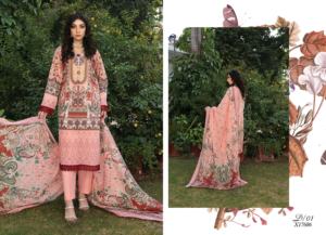 Costumes de style pakistanais en coton brodé/pelouse Shalwar Kameez 3pc Robe de créateur pakistanaise Salwar Kameez pour dames - Product Image 5