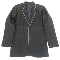 Chaqueta Blazer para Hombre, al por Mayor, Excelente Calidad, con Logotipo Personalizado, Corta, Impermeable, Corte Entallado, Elegante, Formal, Antiarrugas, Tela de Lana Peinada