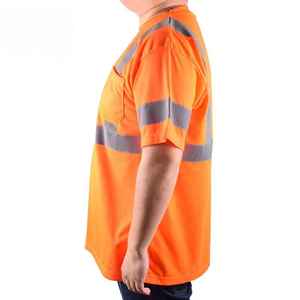 T-shirt de sécurité réfléchissant haute visibilité 100 % polyester personnalisé 2026 pour la construction, chemises de travail à manches courtes haute visibilité pour hommes - Product Image 5