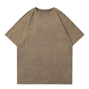 Camiseta de manga corta en blanco informal personalizada de peso pesado de alta calidad de gran tamaño 100% algodón Vintage lavado con ácido para hombres - Product Image 6